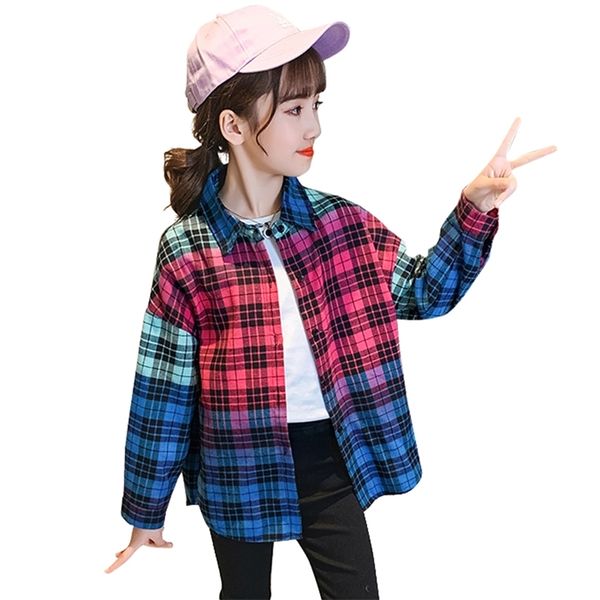 big girls blouse plaid pattern s patchwork children's for girl spring autumn clothes 210527, White;black
big girls blouse plaid pattern s patchwork children's for girl spring autumn clothes 210527, White;black