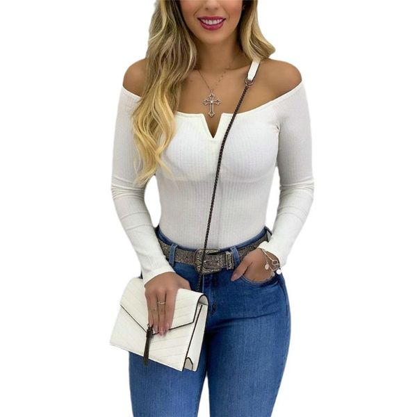 womens off shoulder long sleeve blouse solid color wrap slim shirts blouses autumn spring fashion pullover women's &, White
womens off shoulder long sleeve blouse solid color wrap slim shirts blouses autumn spring fashion pullover women's &, White