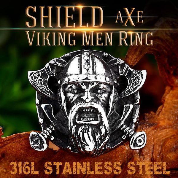 cluster rings beier 316lstainless steel shield axe viking men ring odin amulet pagan punk charm jewelry drop br8-678, Golden;silver
cluster rings beier 316lstainless steel shield axe viking men ring odin amulet pagan punk charm jewelry drop br8-678, Golden;silver