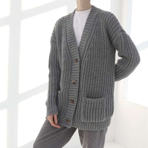 spring autumn winter casual knit coat wool long cardigan thick warm jacket 210927, White;black
spring autumn winter casual knit coat wool long cardigan thick warm jacket 210927, White;black