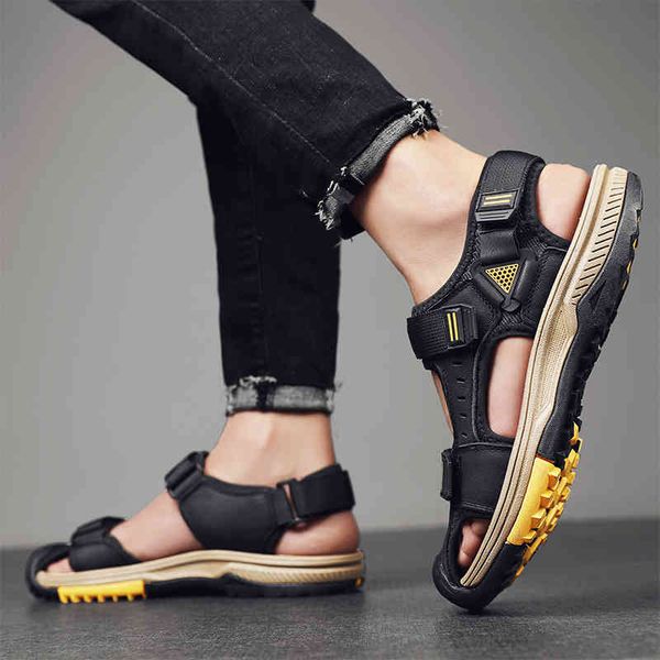 slippers summer genuine leather men sandals non-slip 's casual shoes 2021 fashion water quality beach sneakers 4dek, Black
slippers summer genuine leather men sandals non-slip 's casual shoes 2021 fashion water quality beach sneakers 4dek, Black