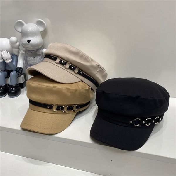 stingy brim hats 202107-jx autumn solid metal ring decoration leisure lady octagonal hat men women visors cap, Blue;gray
stingy brim hats 202107-jx autumn solid metal ring decoration leisure lady octagonal hat men women visors cap, Blue;gray