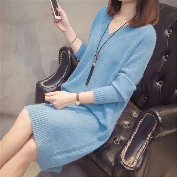 casual dresses 2021 v-neck long sleeve sweater dress women autumn winter loose knit pullovers knitted ladies clothes, Black;gray
casual dresses 2021 v-neck long sleeve sweater dress women autumn winter loose knit pullovers knitted ladies clothes, Black;gray