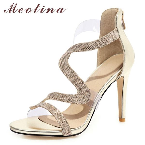 meotina summer sandals women shoes zipper thin heels cross-tied transparent super high heel female big size 34-46, Black
meotina summer sandals women shoes zipper thin heels cross-tied transparent super high heel female big size 34-46, Black