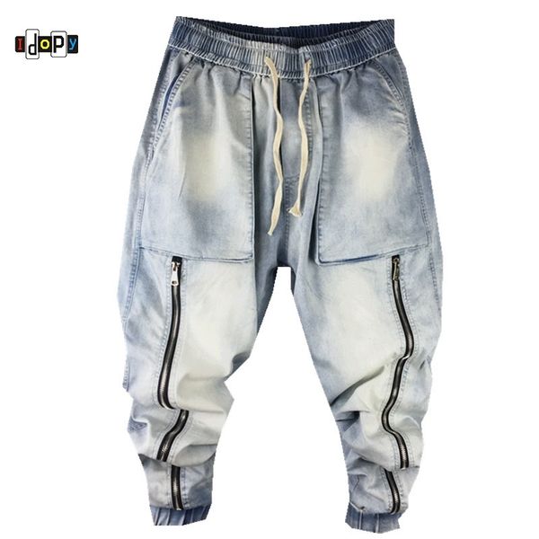idopy harem jeans zippers vintage washed drop crotch loose fit elastic waist drawstring big pockets denim joggers for man 210320, Blue
idopy harem jeans zippers vintage washed drop crotch loose fit elastic waist drawstring big pockets denim joggers for man 210320, Blue