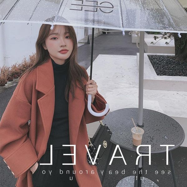 women's wool & blends style temperament woolen coat for fall/winter high-end atmosphere, light ripe wind loose waist, Black
women's wool & blends style temperament woolen coat for fall/winter high-end atmosphere, light ripe wind loose waist, Black