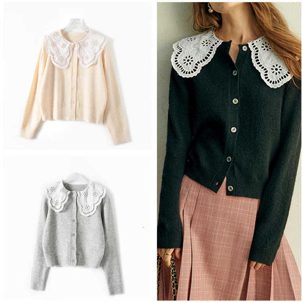 women's sweaters sweaters peter pan collar sweater women sweet single breasted black early autumn ladies car qtyt, White;black
women's sweaters sweaters peter pan collar sweater women sweet single breasted black early autumn ladies car qtyt, White;black