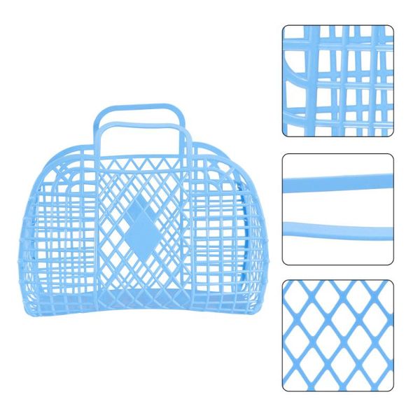 storage baskets 1pc vegetables basket shopping gift home organizer (blue)