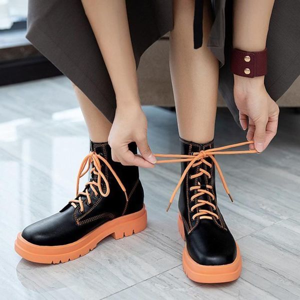 boots rimocy fashion lace up platform ankle for women black orange thick bottom pu leather booties woman motorcycle mujer
boots rimocy fashion lace up platform ankle for women black orange thick bottom pu leather booties woman motorcycle mujer