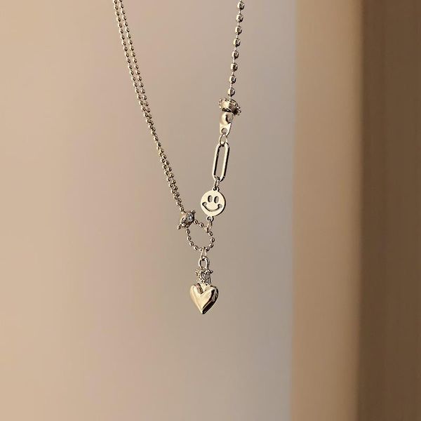 pendant necklaces lovelink fashion vintage hip hop stainless steel necklace heart shape irregular double neck chain jewelry accessories, Silver
pendant necklaces lovelink fashion vintage hip hop stainless steel necklace heart shape irregular double neck chain jewelry accessories, Silver