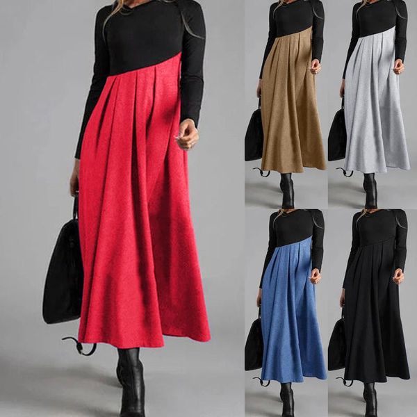 casual dresses fashion patchwork long dress ladies sleeve o-neck loose sundress women evening party vestido de fest, Black;gray
casual dresses fashion patchwork long dress ladies sleeve o-neck loose sundress women evening party vestido de fest, Black;gray