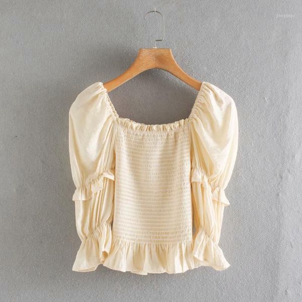 summer design women ruffles puff sleeve pullover shirt casual elastic vintage blouse ladies sweet women's blouses & shirts, White
summer design women ruffles puff sleeve pullover shirt casual elastic vintage blouse ladies sweet women's blouses & shirts, White