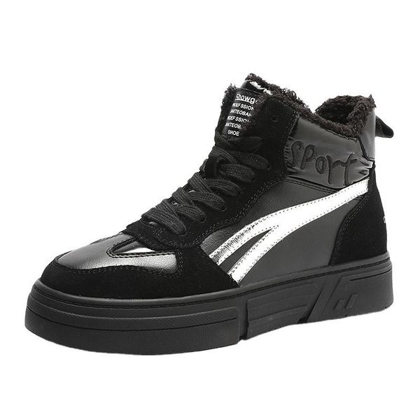 boots sneakers women's winter style plus cashmere warm casual single shoes korean leather high-shoe, Black
boots sneakers women's winter style plus cashmere warm casual single shoes korean leather high-shoe, Black