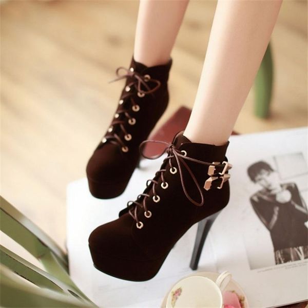 boots and autumn winter shoes cross strap high heel short women's thin lace up 40-43, Black
boots and autumn winter shoes cross strap high heel short women's thin lace up 40-43, Black