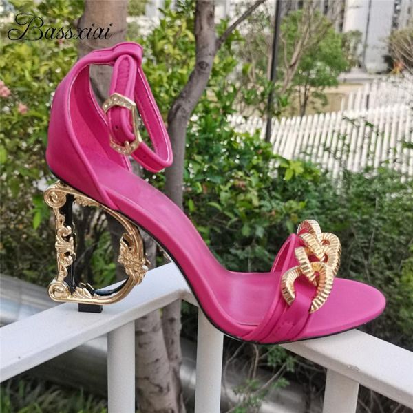 sandals novelty carved letter heel women genuine leather chains one-strap asymmetrical strange heels party shoes summer, Black
sandals novelty carved letter heel women genuine leather chains one-strap asymmetrical strange heels party shoes summer, Black