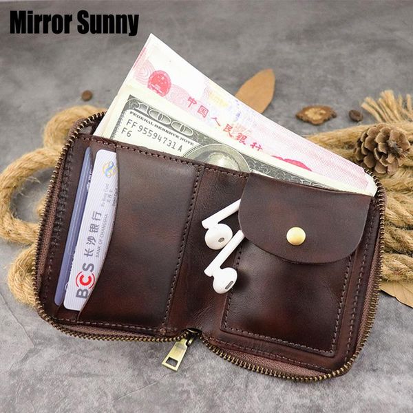 wallets hand brushed washed vegetable tanned cowhide leather wallet creative zipper purse retro women's storage bag man, Red;black 
wallets hand brushed washed vegetable tanned cowhide leather wallet creative zipper purse retro women's storage bag man, Red;black