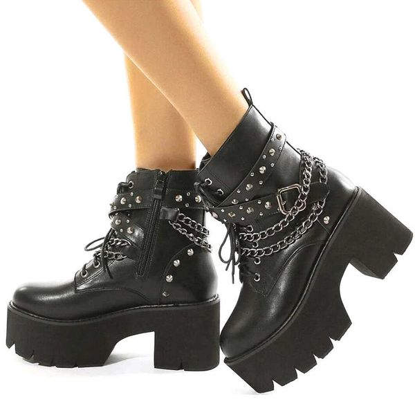 gigifox brand fashion gothic halloween cosplay dress up combat boots jungle boots big size 42 chains chunky heels woman shoes y0914, Black
gigifox brand fashion gothic halloween cosplay dress up combat boots jungle boots big size 42 chains chunky heels woman shoes y0914, Black
