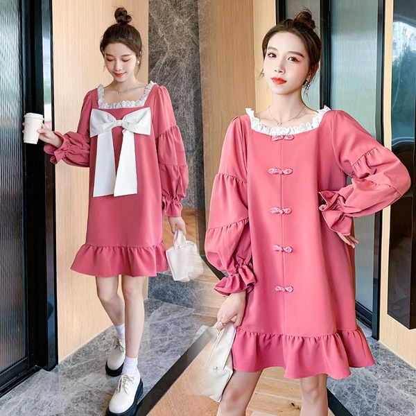 810# maternity clothes spring autumn age reducing cotton long sleeves loose stylish dress pregnant women mom dresses, White 
810# maternity clothes spring autumn age reducing cotton long sleeves loose stylish dress pregnant women mom dresses, White