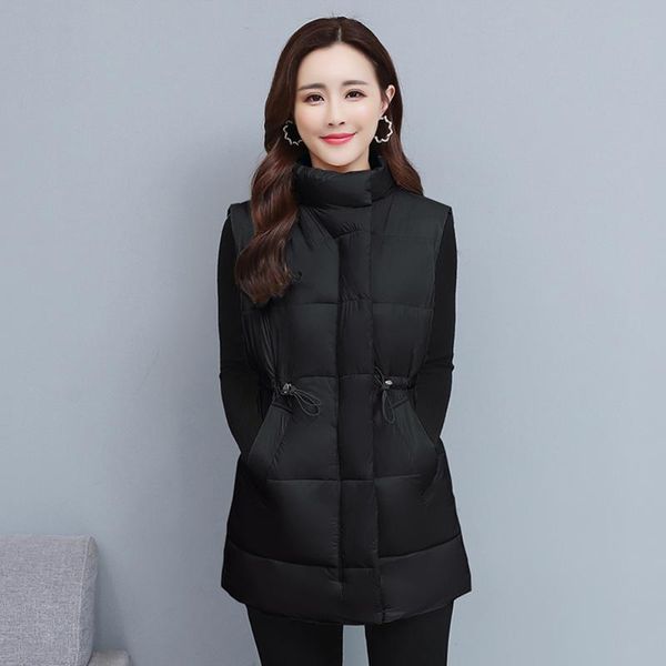 women's vests solid autumn winter vest women stand-up collar mid-length sleeveless jacket light warm cotton waistcoat female fashion ou, Black;white
women's vests solid autumn winter vest women stand-up collar mid-length sleeveless jacket light warm cotton waistcoat female fashion ou, Black;white