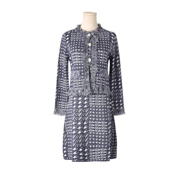 houndstooth navy blue tweed set two pieces cardigan sleeveless tank vest dress pearl button tassel rough eadge t0272 210514, Black;gray
houndstooth navy blue tweed set two pieces cardigan sleeveless tank vest dress pearl button tassel rough eadge t0272 210514, Black;gray