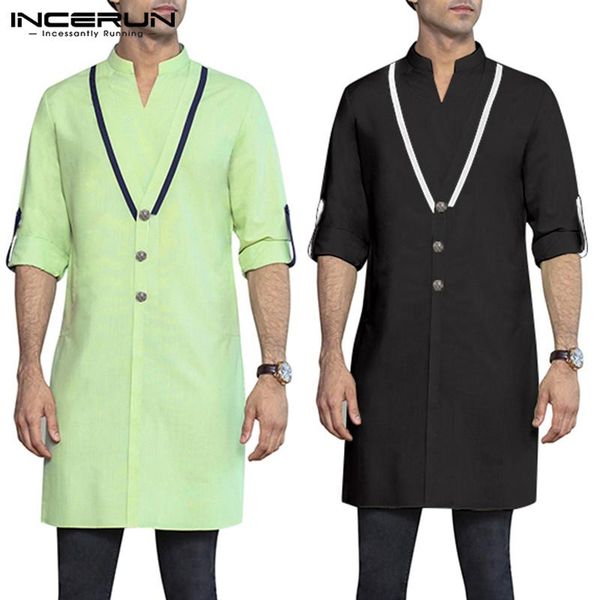 men's casual shirts incerun fashion men shirt muslim kaftan long sleeve solid streetwear 2021 patchwork kurtas v neck elegant, White;black
men's casual shirts incerun fashion men shirt muslim kaftan long sleeve solid streetwear 2021 patchwork kurtas v neck elegant, White;black