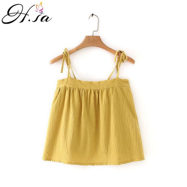 women's blouses & shirts h.sa 2021 women summer sleeveless strap pleated short blouse and yellow white beach wear bow
women's blouses & shirts h.sa 2021 women summer sleeveless strap pleated short blouse and yellow white beach wear bow