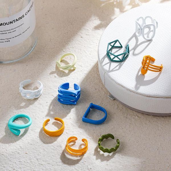 cluster rings trendy korea metal dripping oil hand painted irregular for women girls fashion colorful geometric open ring jewelry, Golden;silver
cluster rings trendy korea metal dripping oil hand painted irregular for women girls fashion colorful geometric open ring jewelry, Golden;silver