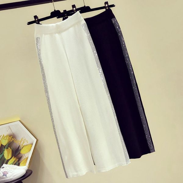 women's pants & capris knitted wide leg female 2021 spring casual trousers loose waist heavy industry drilling high-waist straight, Black;white
women's pants & capris knitted wide leg female 2021 spring casual trousers loose waist heavy industry drilling high-waist straight, Black;white