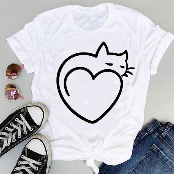 cartoon cat animal love printing women t shirt cute fashion print graphic summer short sleeve female clothes tees, White
cartoon cat animal love printing women t shirt cute fashion print graphic summer short sleeve female clothes tees, White