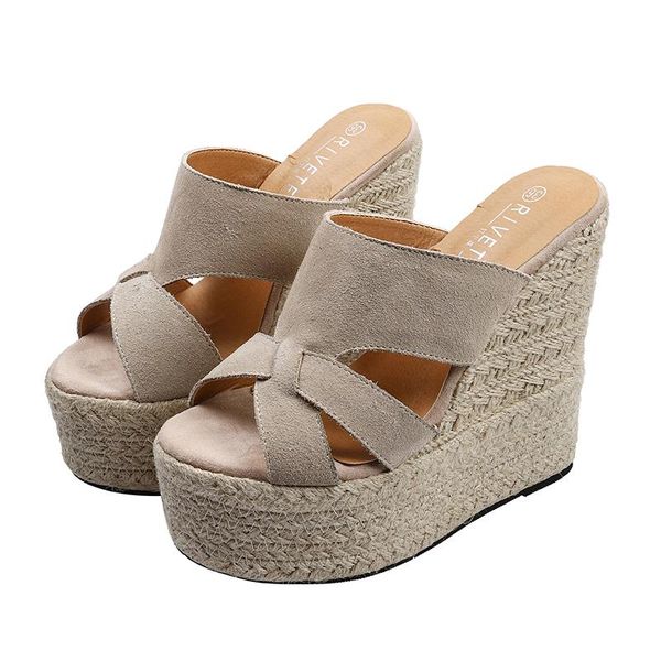 women sandals in summer 2021 wedges heels platform footwear 14cm high shoes for lady, Black
women sandals in summer 2021 wedges heels platform footwear 14cm high shoes for lady, Black