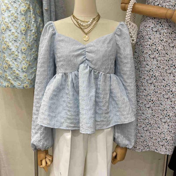 temperament square collar blouse women shirts sweet ruffles blusas mujer spring long sleeve age-reducing women slim 210514, White
temperament square collar blouse women shirts sweet ruffles blusas mujer spring long sleeve age-reducing women slim 210514, White