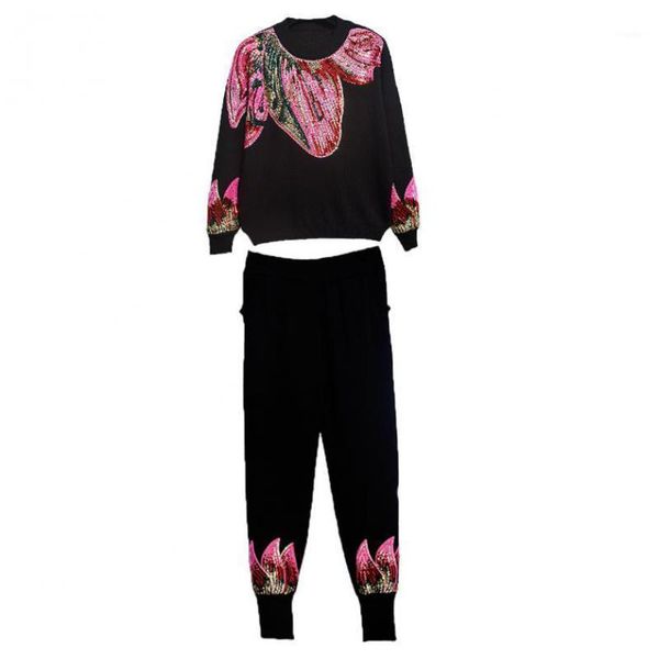 women's two piece pants yuerwang women pant sets sequins splicing printing pullover sweater casual long vintage plus size knitting two-, White
women's two piece pants yuerwang women pant sets sequins splicing printing pullover sweater casual long vintage plus size knitting two-, White