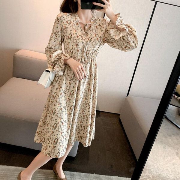 casual dresses autumn women elegant floral print dress female vestidoes korean chic long sleeved bow collar party lady, Black;gray
casual dresses autumn women elegant floral print dress female vestidoes korean chic long sleeved bow collar party lady, Black;gray