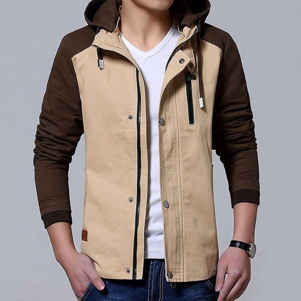 men's jackets 2021 autumn and wint fashion premium spliced casual hooded coats color matching leisure jacket, Black;brown
men's jackets 2021 autumn and wint fashion premium spliced casual hooded coats color matching leisure jacket, Black;brown