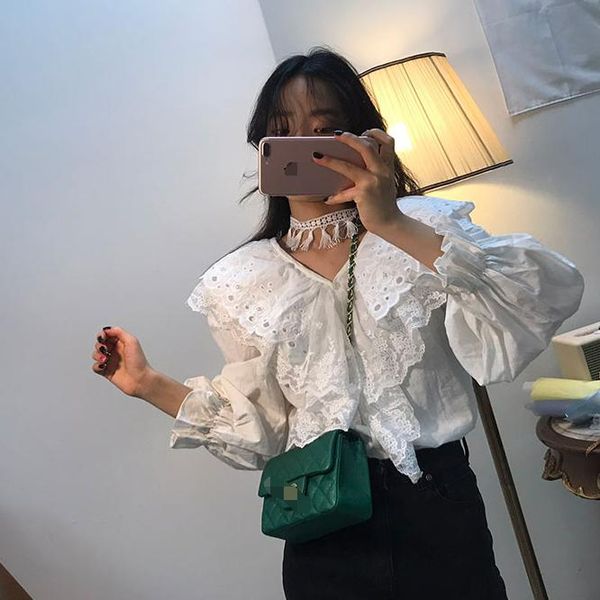 stylish blouse spring solid all-match shirts female sweet lantern sleeves simple fresh sweat da489 women's blouses &, White
stylish blouse spring solid all-match shirts female sweet lantern sleeves simple fresh sweat da489 women's blouses &, White