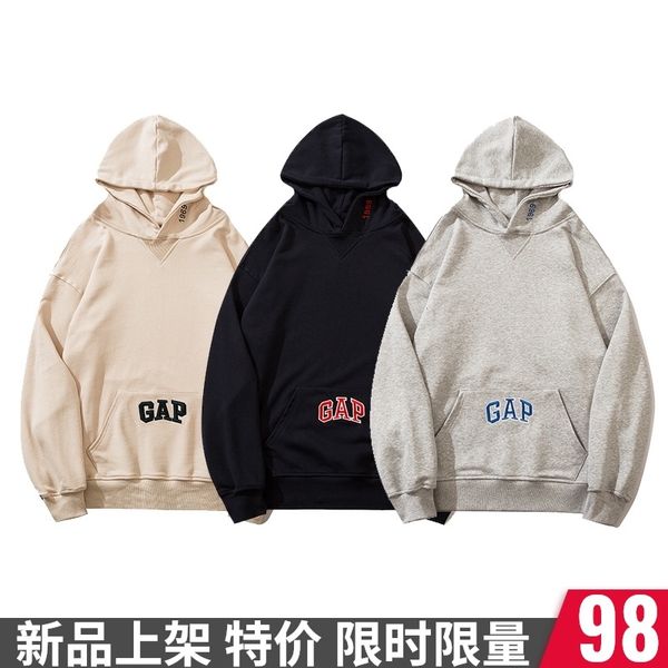 brand hoodie gap sweater men's hooded pullover couple's shirt women's casual long sleeve loose embroidery versatile top, Black
brand hoodie gap sweater men's hooded pullover couple's shirt women's casual long sleeve loose embroidery versatile top, Black