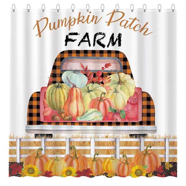 autumn pumpkins patch farm shower curtain set with hooks thanksgiving fall harvest truck bathroom bathtubs decor easy care
autumn pumpkins patch farm shower curtain set with hooks thanksgiving fall harvest truck bathroom bathtubs decor easy care