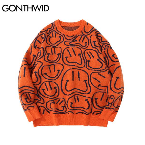 Men's knitted sweater, street hip-hop clothing, Harajuku, retro, smile, fashion, orange and black, autumn, 2021, White;black
Men's knitted sweater, street hip-hop clothing, Harajuku, retro, smile, fashion, orange and black, autumn, 2021, White;black
