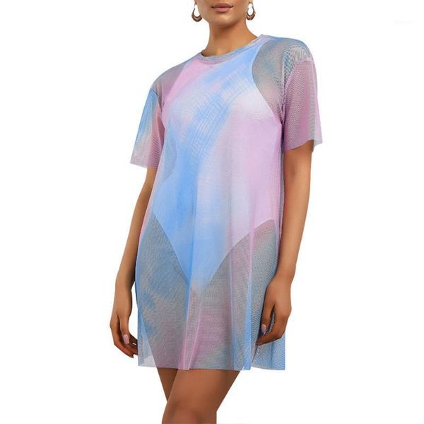 bikini cover updress beach swimsuit net ups tie dye women's swimwear swim summer mini dress mujer vestidos d30, White;black
bikini cover updress beach swimsuit net ups tie dye women's swimwear swim summer mini dress mujer vestidos d30, White;black