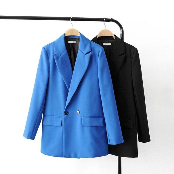 women's suits & blazers wind 2021 autumn wear versatile thin french casual double breasted suit jacket top, White;black
women's suits & blazers wind 2021 autumn wear versatile thin french casual double breasted suit jacket top, White;black