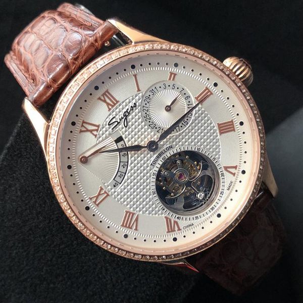 wristwatches watch for men luxury casual brand flying tourbillon seagull movement st8001 sapphire waterproof business power reserve, Slivery;brown
wristwatches watch for men luxury casual brand flying tourbillon seagull movement st8001 sapphire waterproof business power reserve, Slivery;brown