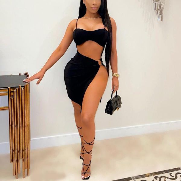 casual dresses spaghetti strap for womens black hollow out side split bodycon evening night club party outfits matching sets, Black;gray
casual dresses spaghetti strap for womens black hollow out side split bodycon evening night club party outfits matching sets, Black;gray