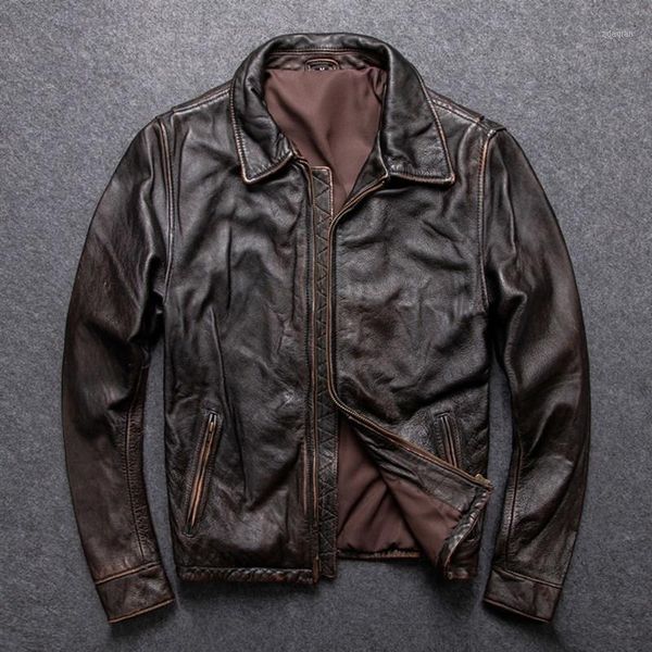 men's leather & faux 2021 vintage brown men casual jacket plus size xxxl genuine cowhide autumn russian slim fit natural coat, Black
men's leather & faux 2021 vintage brown men casual jacket plus size xxxl genuine cowhide autumn russian slim fit natural coat, Black
