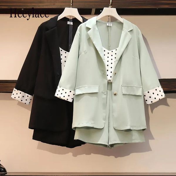 plus size fashion suit women spring and summer korean short-sleeved high waist shorts polka dot vest three-piece women's tracksuits, Gray
plus size fashion suit women spring and summer korean short-sleeved high waist shorts polka dot vest three-piece women's tracksuits, Gray