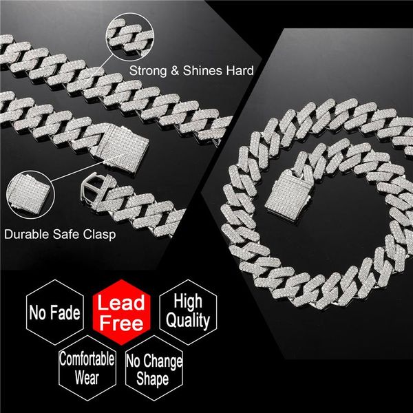 chains hip hop 19mm 3 row cuban prong bling iced out cz setting + cubic zirconia necklace for men women jewelry, Silver
chains hip hop 19mm 3 row cuban prong bling iced out cz setting + cubic zirconia necklace for men women jewelry, Silver