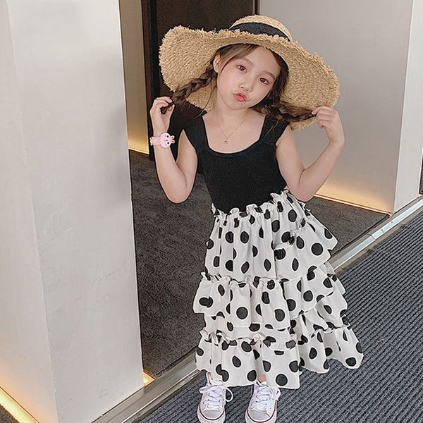 girl clothes suit summer sleeveless solid solor vest + polka dot print skirt fashion children's 2 pieces 210515, White
girl clothes suit summer sleeveless solid solor vest + polka dot print skirt fashion children's 2 pieces 210515, White