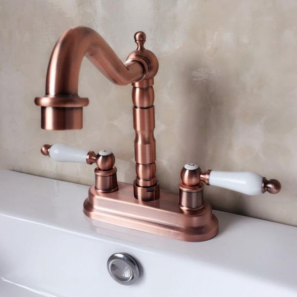 bathroom sink faucets antique red copper 4" centerset brass kitchen vessel two holes basin swivel faucet dual handles water tap arg043
bathroom sink faucets antique red copper 4" centerset brass kitchen vessel two holes basin swivel faucet dual handles water tap arg043