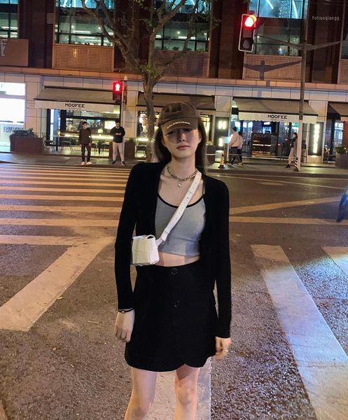 women's jackets kukming ice mocha cardigan summer 2021 short black knitted coat thin slim long sleeve with sunscreen, Black;brown
women's jackets kukming ice mocha cardigan summer 2021 short black knitted coat thin slim long sleeve with sunscreen, Black;brown