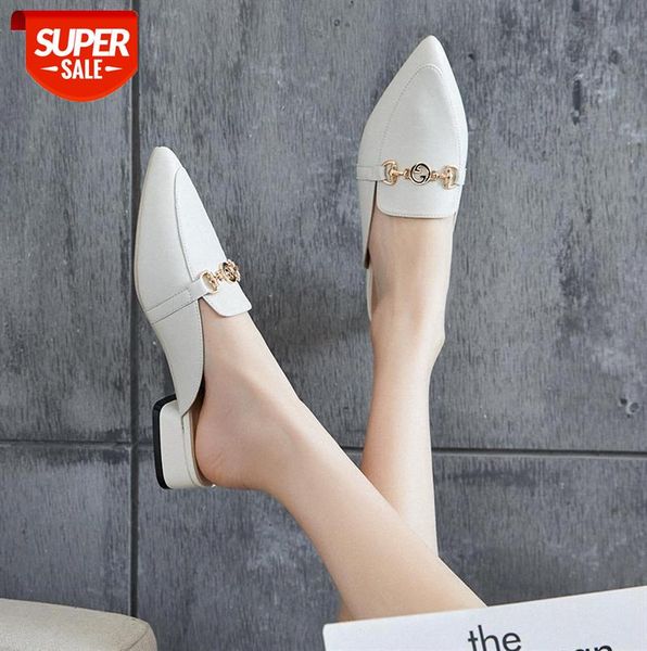 half slippers women's leather pointed-toe outer wear baotou sandals and outdoor lazy non-heel small shoes #pg1s, Black
half slippers women's leather pointed-toe outer wear baotou sandals and outdoor lazy non-heel small shoes #pg1s, Black