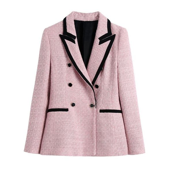 women's suits & blazers women pink texture black edge office lady casual blazer jacket female notched collar double breasted pocket loo, White;black
women's suits & blazers women pink texture black edge office lady casual blazer jacket female notched collar double breasted pocket loo, White;black
